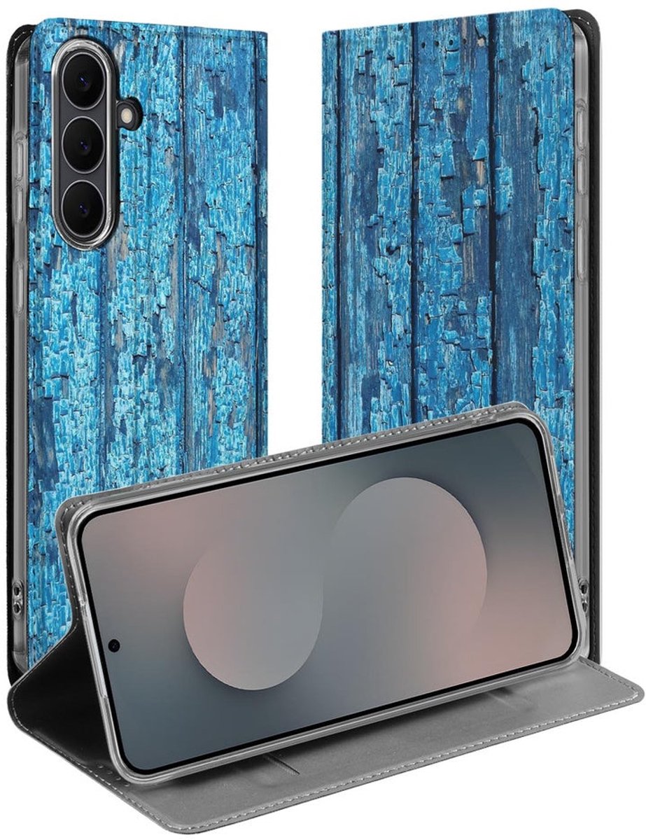 Samsung S25 FE Book Case Wood Blue