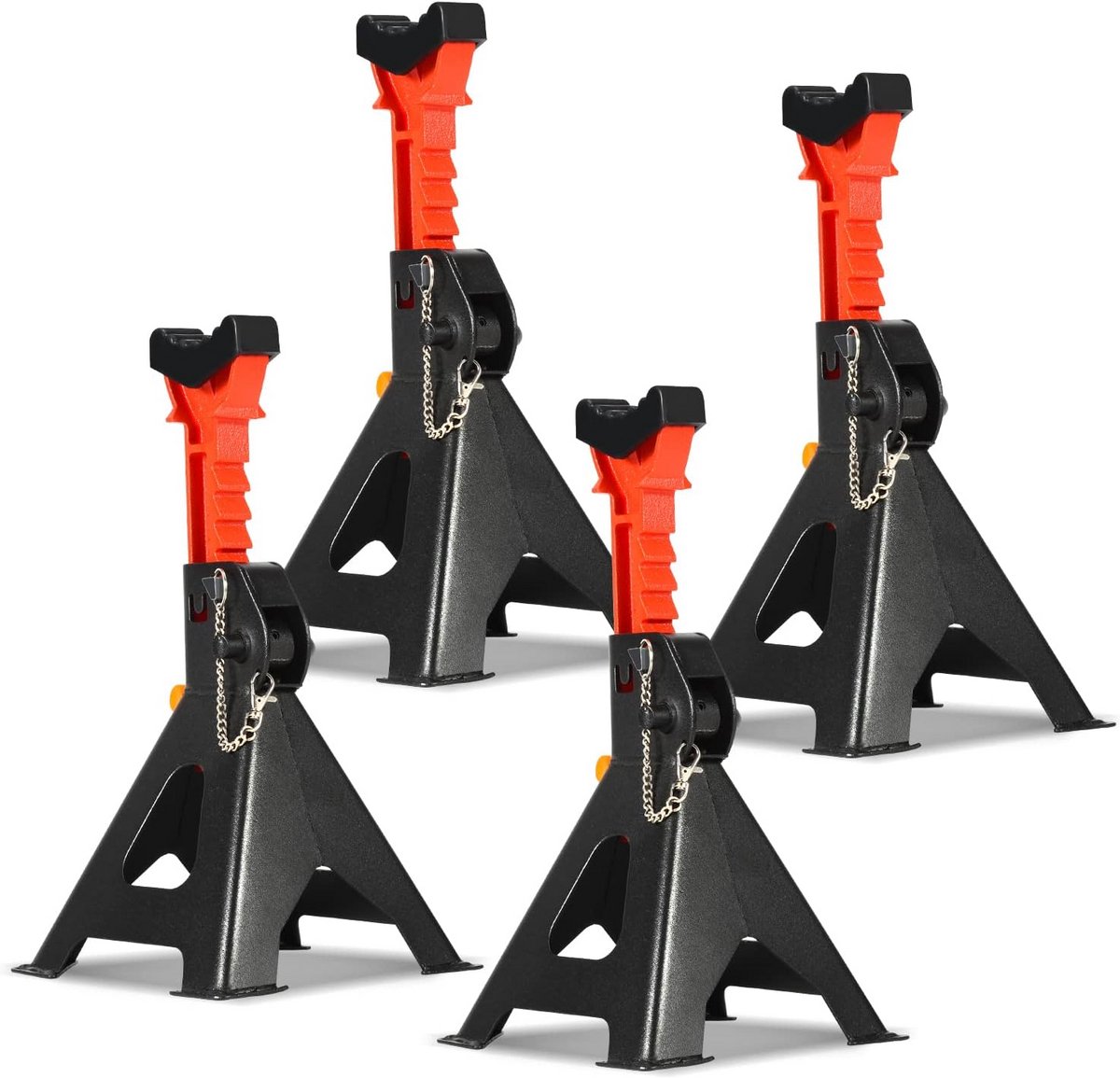 Set van 4 Verstelbare Steunbokken 3 Ton - Robuuste Krikstandaard voor Auto en Caravan (285-430 mm)