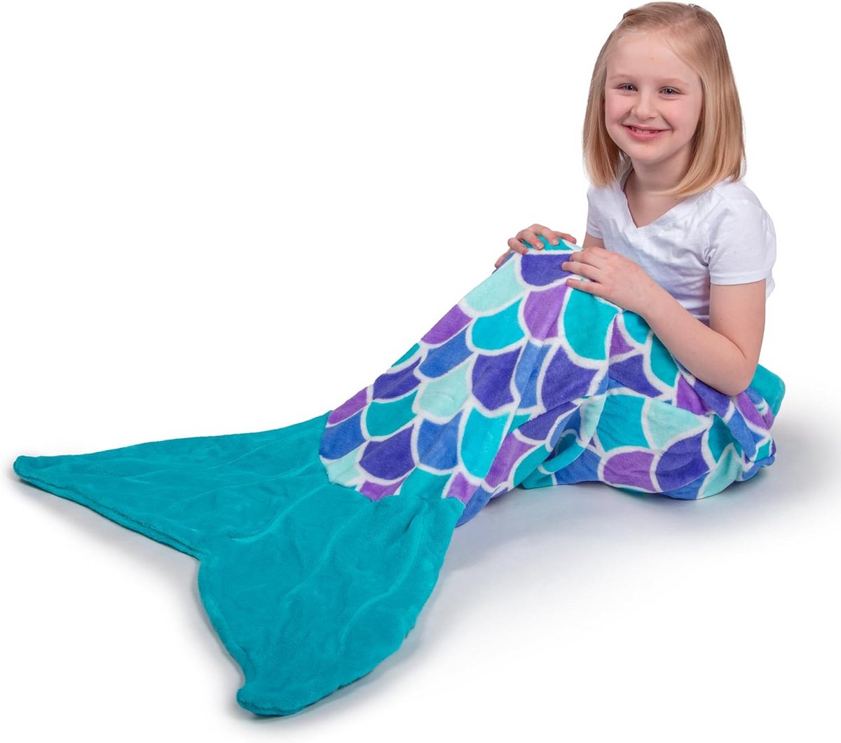 Zeemeerminstert Warm en Zacht voor Kinderen, Turquoise, 130 x 60 cm
