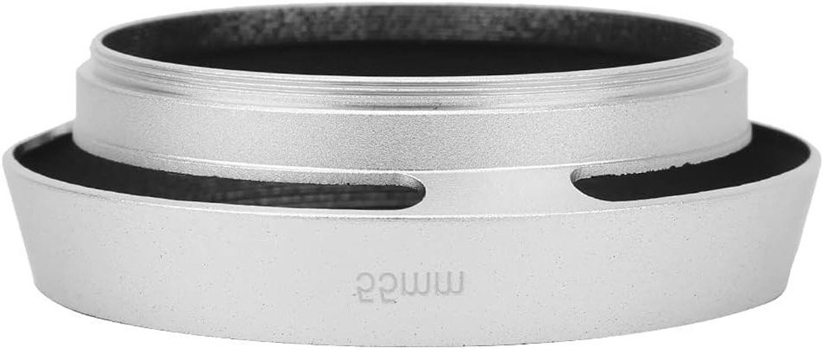 Zwarte Zonnekap voor Camera Lens - Bescherming tegen Flare - Universeel 55mm