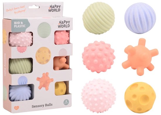 Foto: Baby zintuig motoriek ballen educatief speelgoed montessori speelgoed baby ontwikkeling toys sensorische speelgoedballen sensory balls baby bio plastic duurzaam hoge kwaliteit vanaf 0 maanden 6 stuks