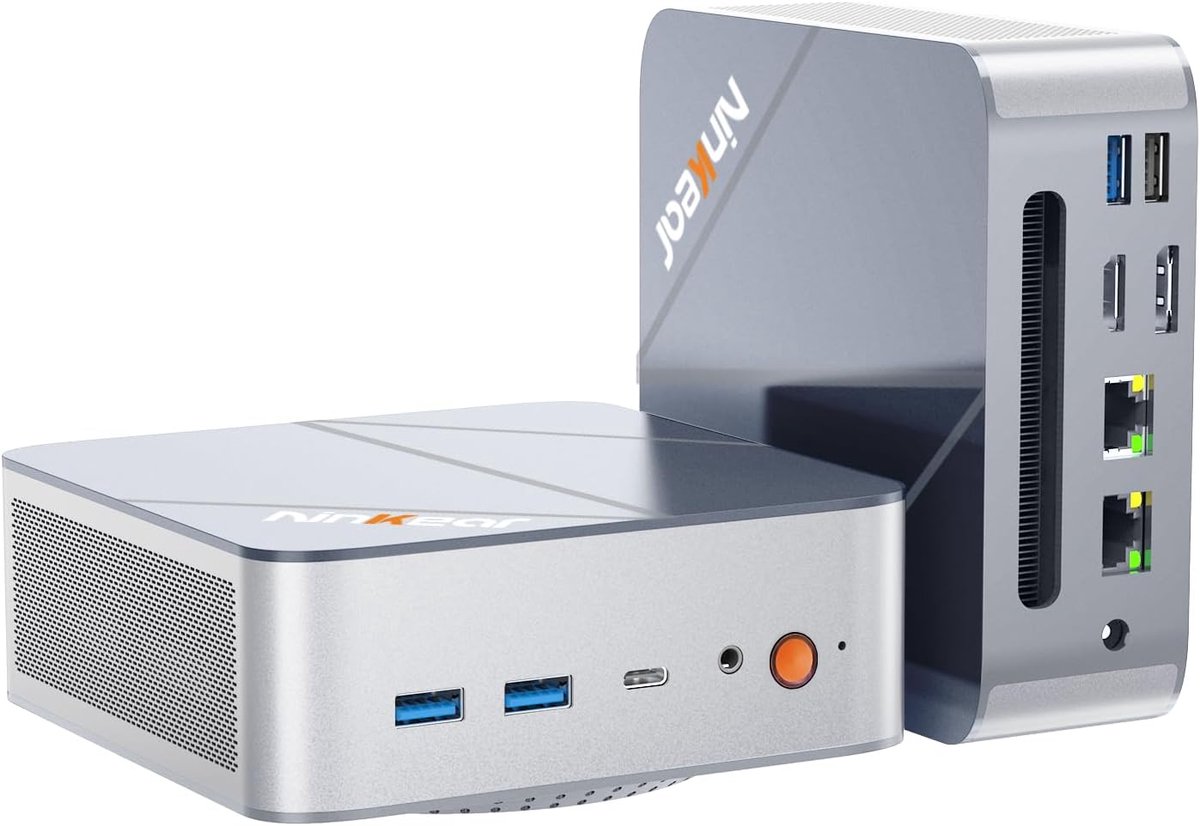 Ninkear Mini Gaming PC AMD Ryzen 7 8745HS tot 4,9GHz - Dual 2.5G LAN Mini PC met 16GB DDR5 1TB PCIe M.2 SSD - Mini Computer 8K Triple-Display HDMI - voor alle toepassingsscenario's,Game pc,Mini pc des