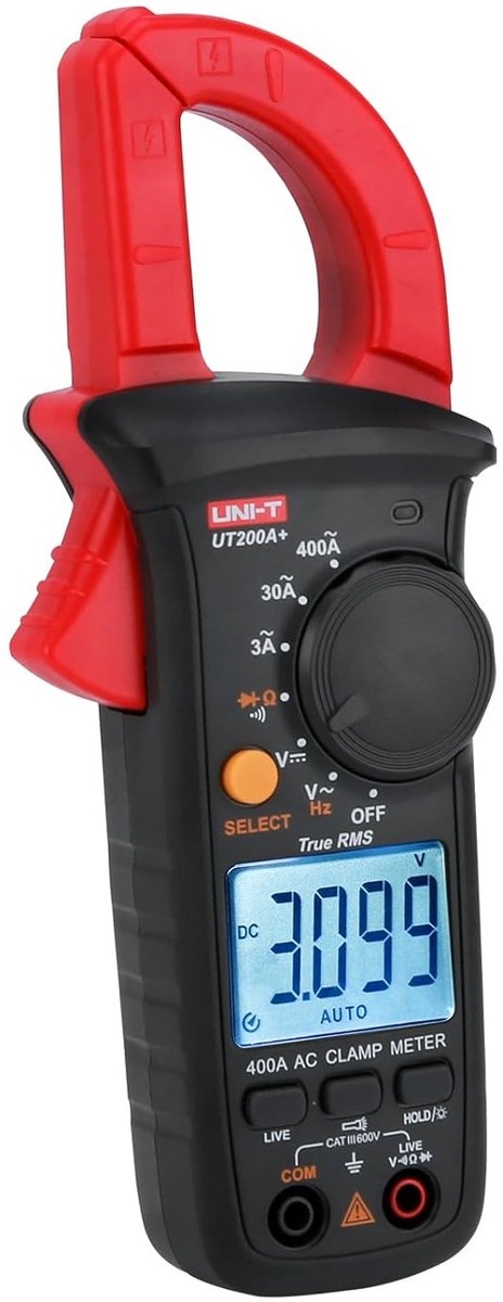 Digitale Klemtangmeter AC/DC 600V Spanning Stroom Multimeter True RMS Functie Kleptang