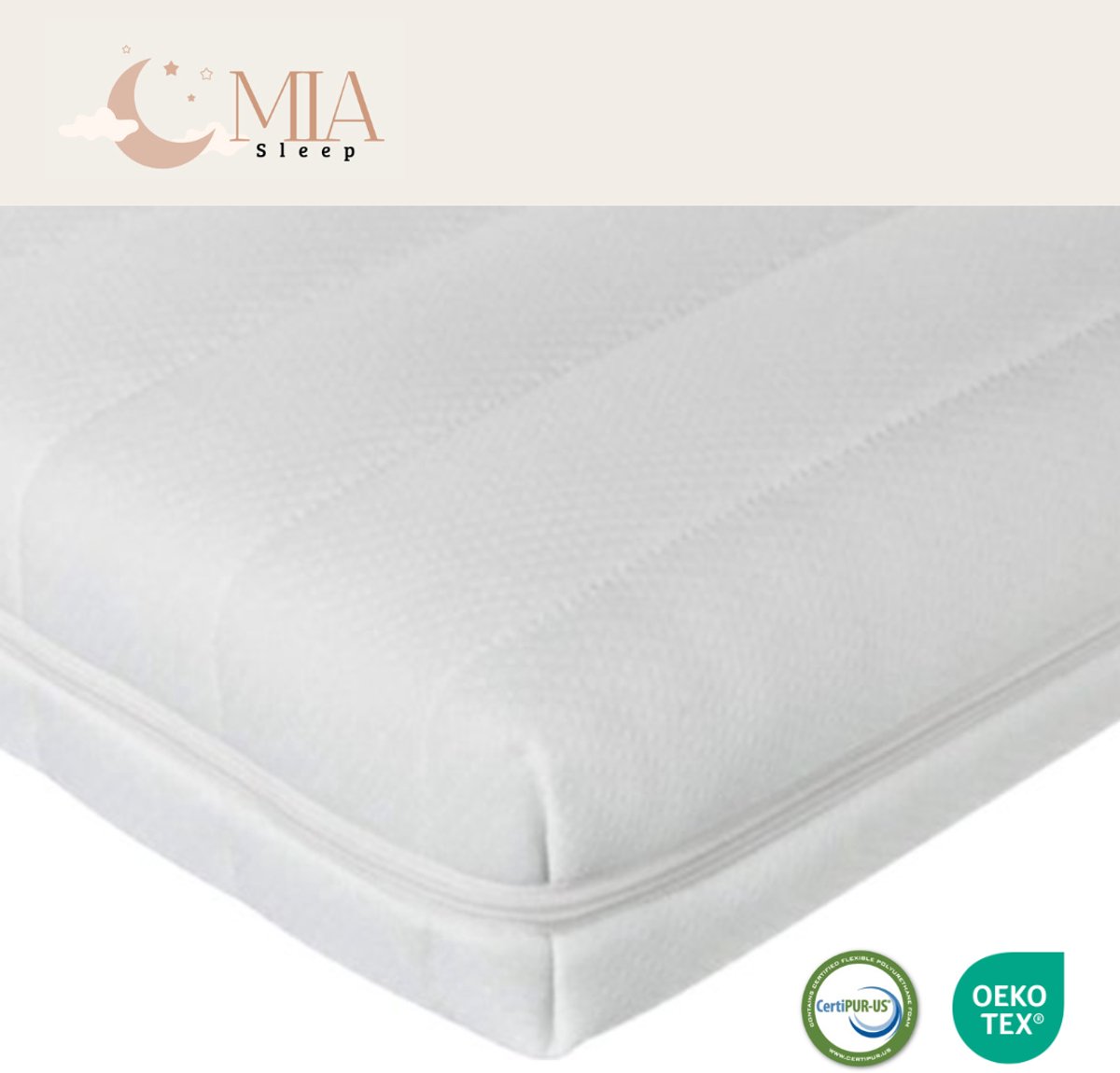 MIA Sleep Hotel Topdekmatras - Hotel Topdekmatras - 120x210 - HR45 Koudschuim - Hybrid - Gemiddeld - Luxe Tijk - Circa 10 cm