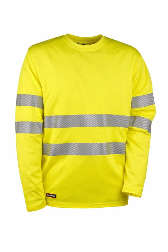 Cofra New Flash T-shirt manches longues haute visibilité – Jaune fluo – Réfléchissant – EN ISO 20471 – Taille 4XL