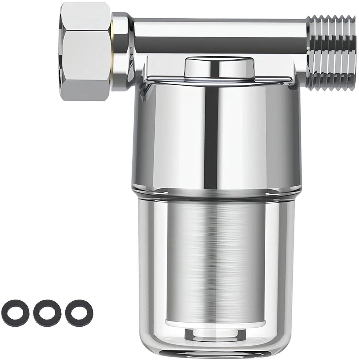 Waterfilter 1/2 inch met 40 μm kalkfilter voor douche en boiler
