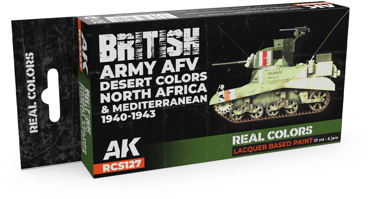 RCS127 1941-1943 British Army AFV Desert Colors. North Africa and Mediterranean 1940-1943 colors AK-Interactive real color