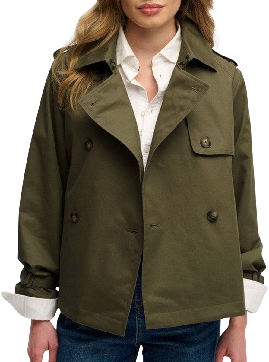 Superdry Short Trench Jacket Dames Olijfgroen