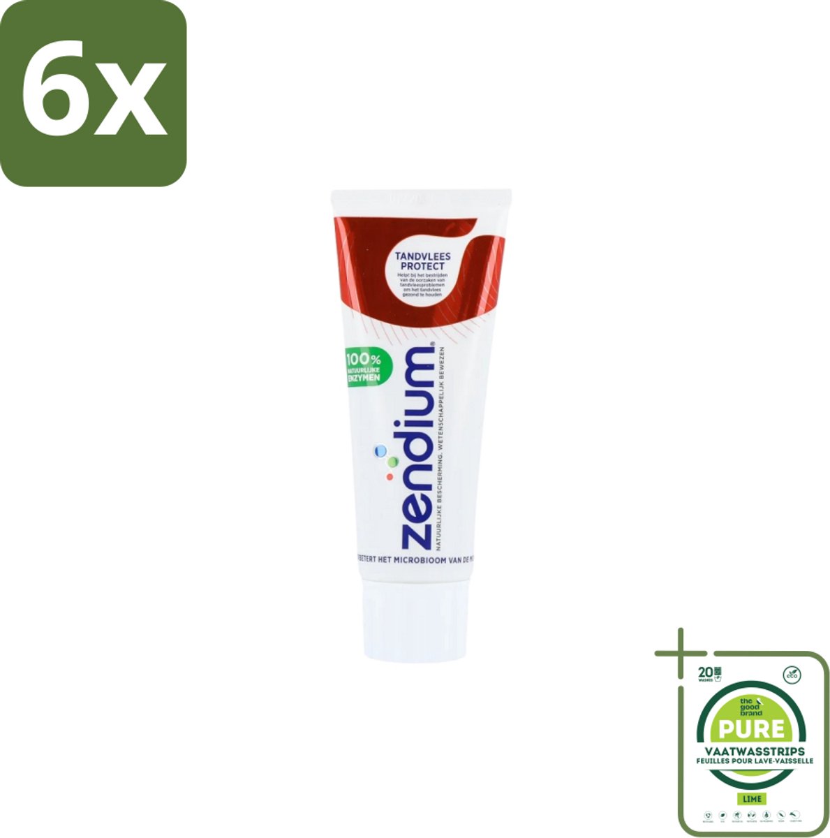Zendium – Tandpasta – Tandvlees Protect – 75 ml - Voordeelverpakking - 6 stuks - Tandvleesbescherming - Gevoelig tandvlees
