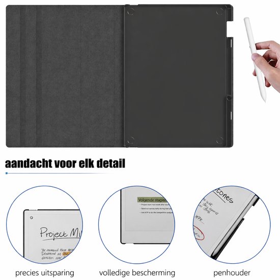 Remarkable Paper Pro hoes - Geschikt voor Remarkable Paper Pro 11.8" (2024) - 360 Graden Draaibaar - Lichtgewicht Magnetische hoes - Automatische slaap-/waakfunctie - Waterdicht- Leer - (Niet voor Remarkable 2) -Zwart van STM Goods — afbeelding 3