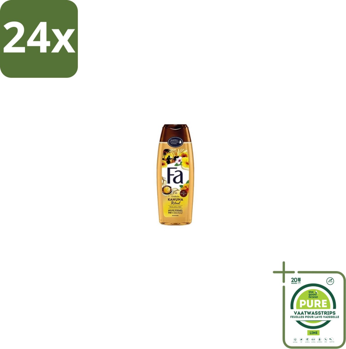 Fa – Douchegel – Kahuna Ritual – 250 ml - Voordeelverpakking - 24 stuks - Douchegel - Kukui olie