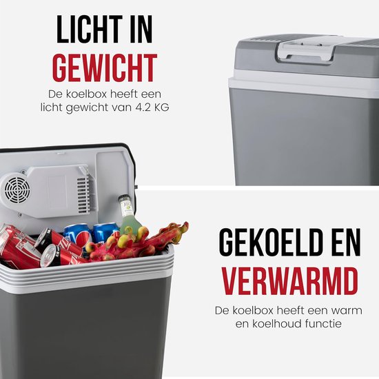 Elektrische Koelbox - 20 Liter - Koelen & Verwarmen - 12V & 230V - Voor Auto en Camping van Merkloos — afbeelding 4