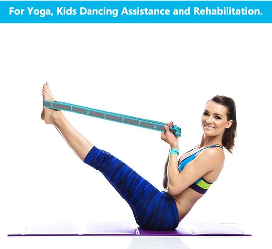 Oefenriem / Elastische Trainingsband - Weerstandsband voor Volwassenen - Yoga, Pilates, Dans & Fitness — afbeelding 4