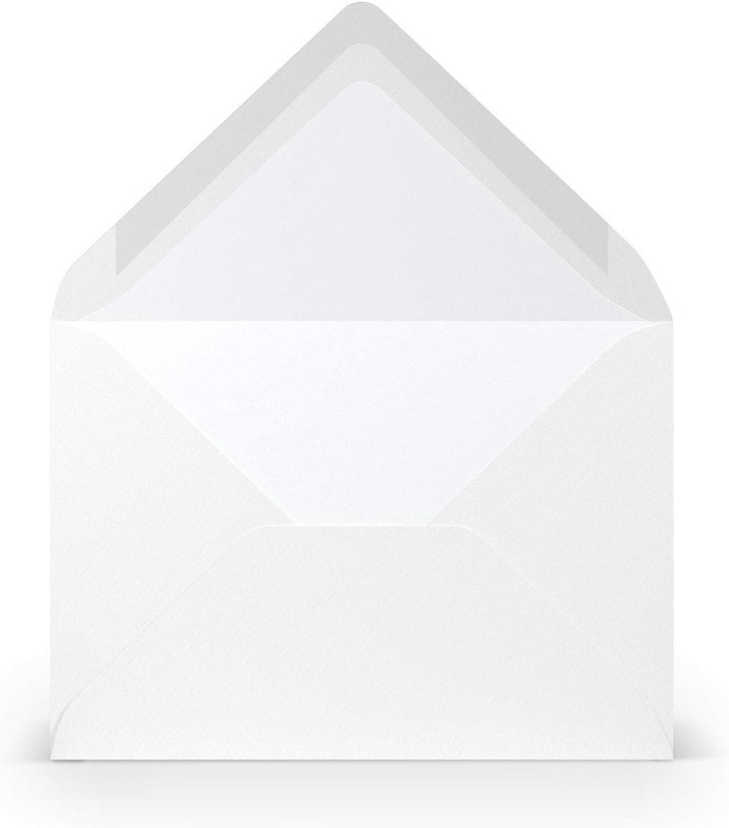100 Witte Geribbelde C6 Enveloppen 100 g/m² Zonder Venster Puntige Klep