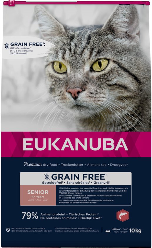 Eukanuba Kattenvoer Droog Senior Graanvrij Zalm - 10 kg