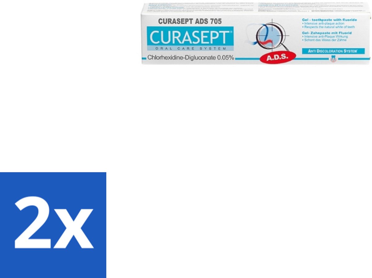 Curasept – Tandpasta – ADS 705 CHX 0,05% – 75 ml - Voordeelverpakking - 2 stuks