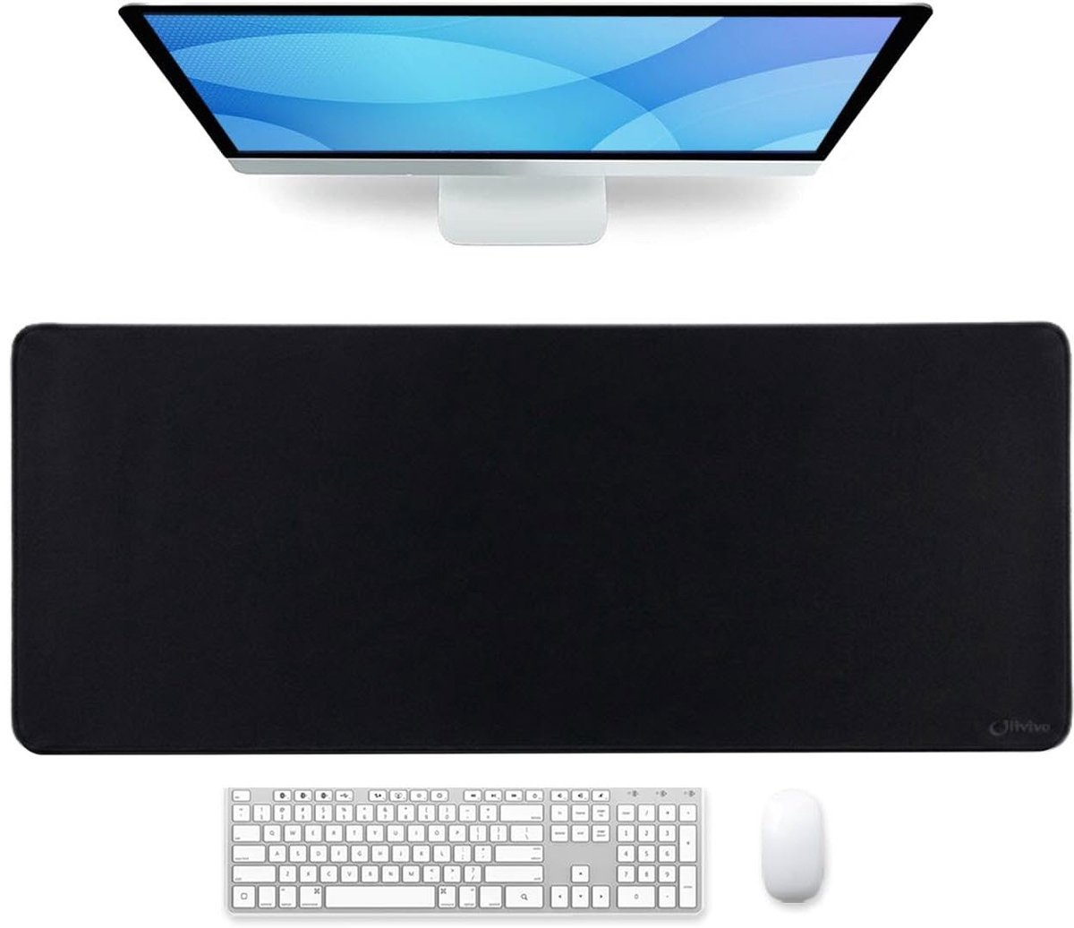 Olivivo® Muismat Zwart - Gaming Mousepad XXL - Onderlegger - Grote Muismat - 90x40 CM - Bureaulegger - Toetsenbord - Anti Slip - Waterproof - Desktop mat
