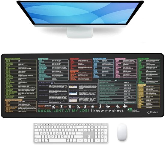 Olivivo® Muismat Excellent - Gaming Mousepad XXL - Onderlegger - Grote Muismat - 90x40 CM - Bureaulegger - Toetsenbord - Anti Slip - Waterproof - Desktop mat