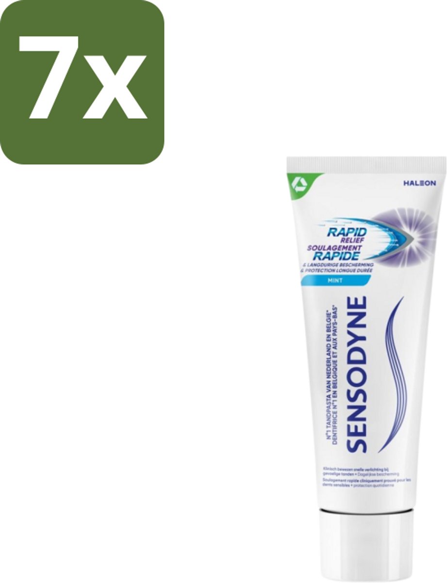 Sensodyne – Tandpasta – Rapid Relief Whitening – 75 ml - Bulkverpakking - 7 stuks