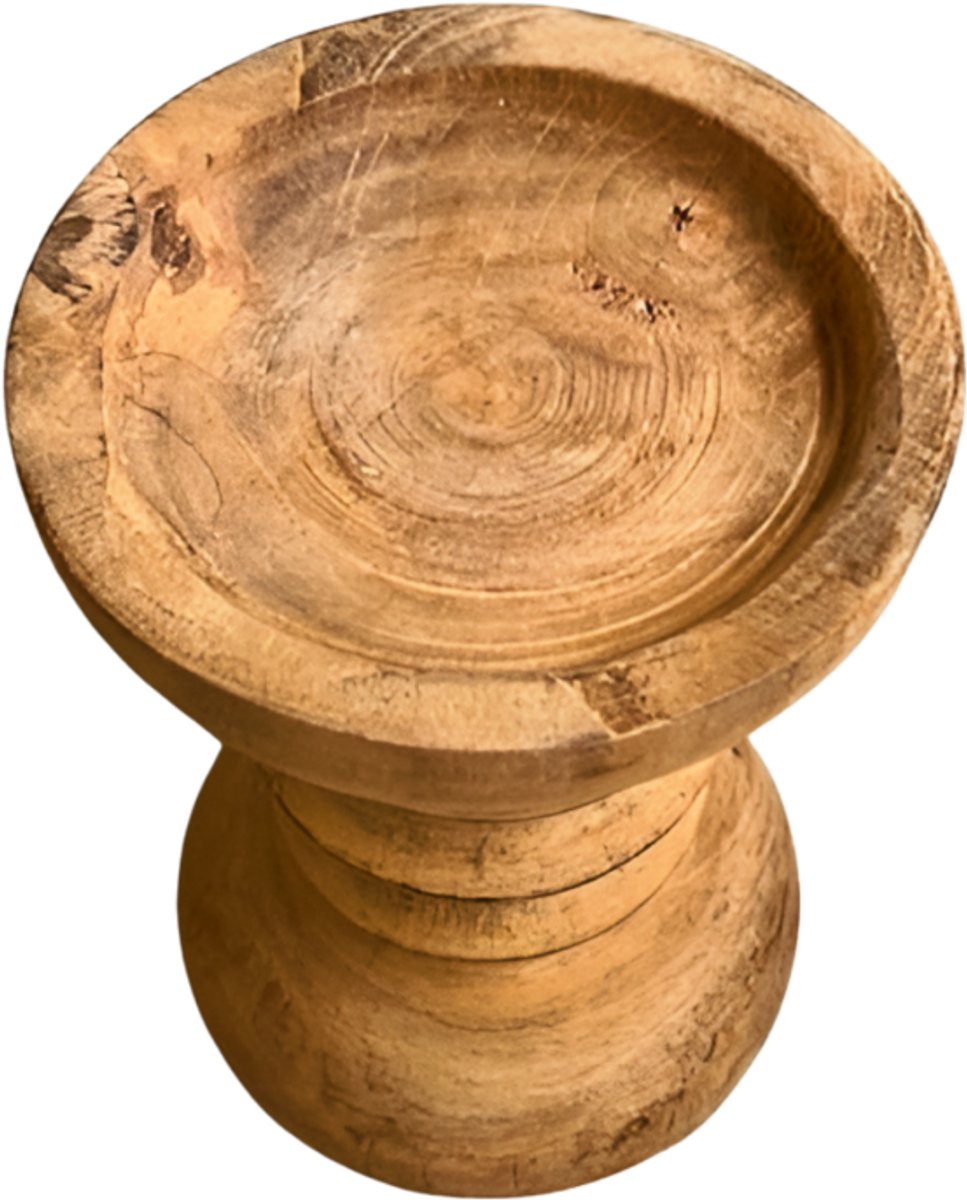 Candle stand teak L 17cm