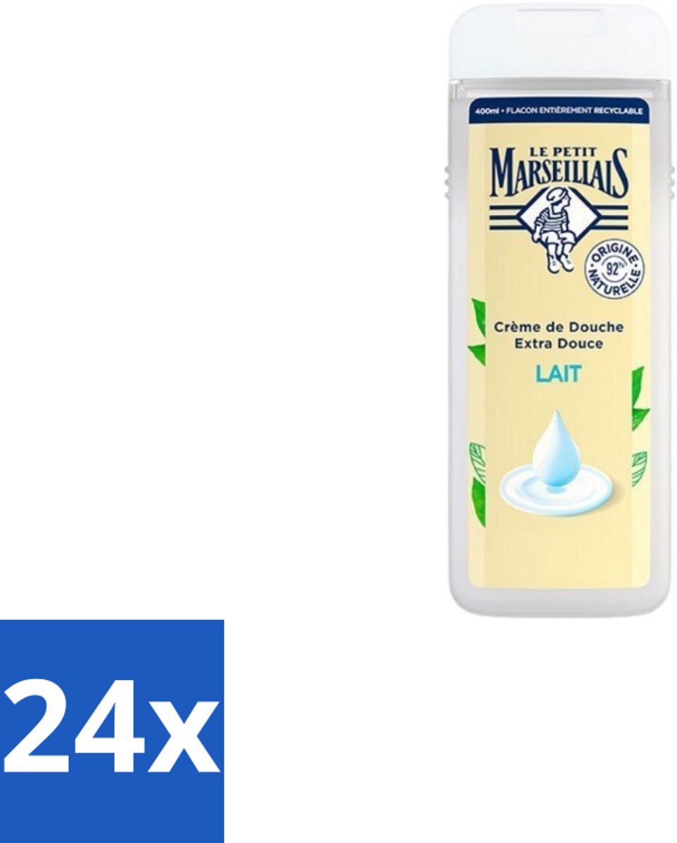 Le Petit Marseillais – Douchecrème – Lait – 400 ml - Voordeelverpakking - 24 stuks