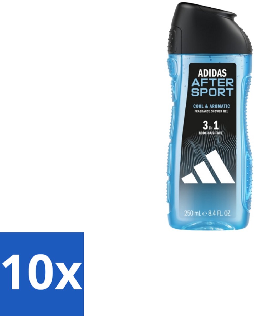 Adidas Shower Gel After Sport 250 ml - Bulkverpakking - 10 stuks
