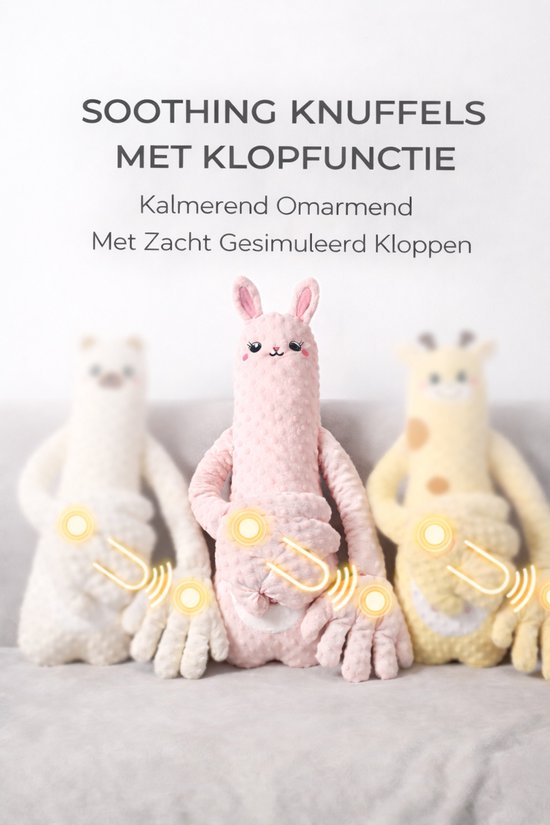 SUMOH® Baby Slaapknuffel Konijn - Kalmerende Knuffel met Klopfunctie - Verzwaarde Handjes - Rustgevende Babyslaap Hulp van SUMOH — afbeelding 2