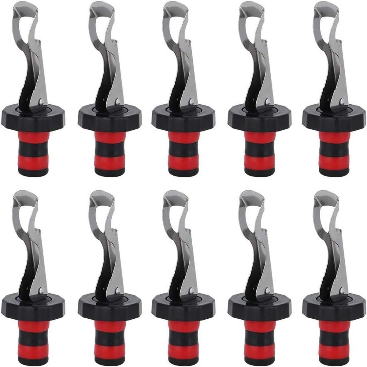 Wijnstopperset - 10 stuks - Vacuümdrankflespluggen - Vershouders - Keukenaccessoires.