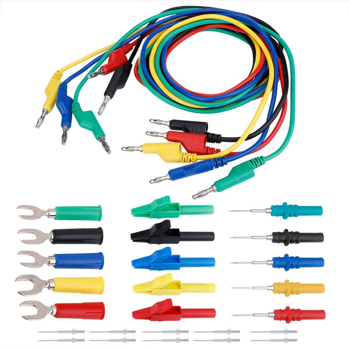 Multimeter Testkabel Set met Banaanstekkers, Kroonsteentjes en U-Probes