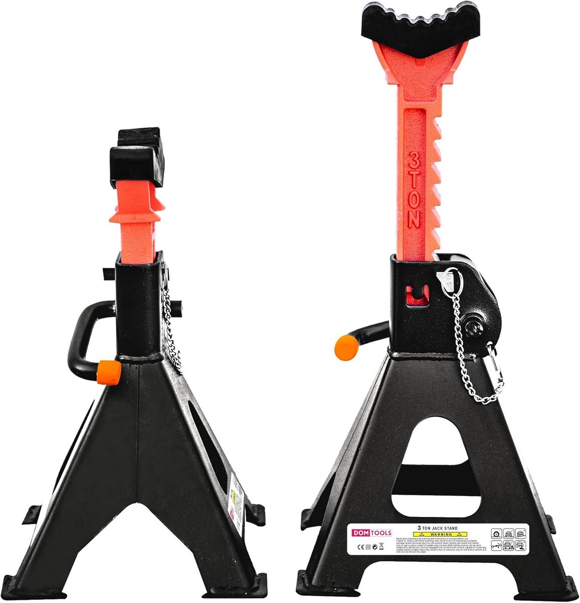 Set van 2 Stevige Jackstands 3 Ton - Verstelbaar Ondersteuning voor Auto, SUV en Pickup