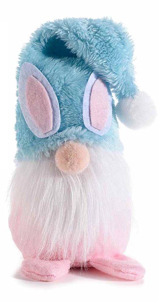 Paas-Gnoom met Snoepvakje - Blauw - 9 x 9 x 14 cm - Paasdecoratie