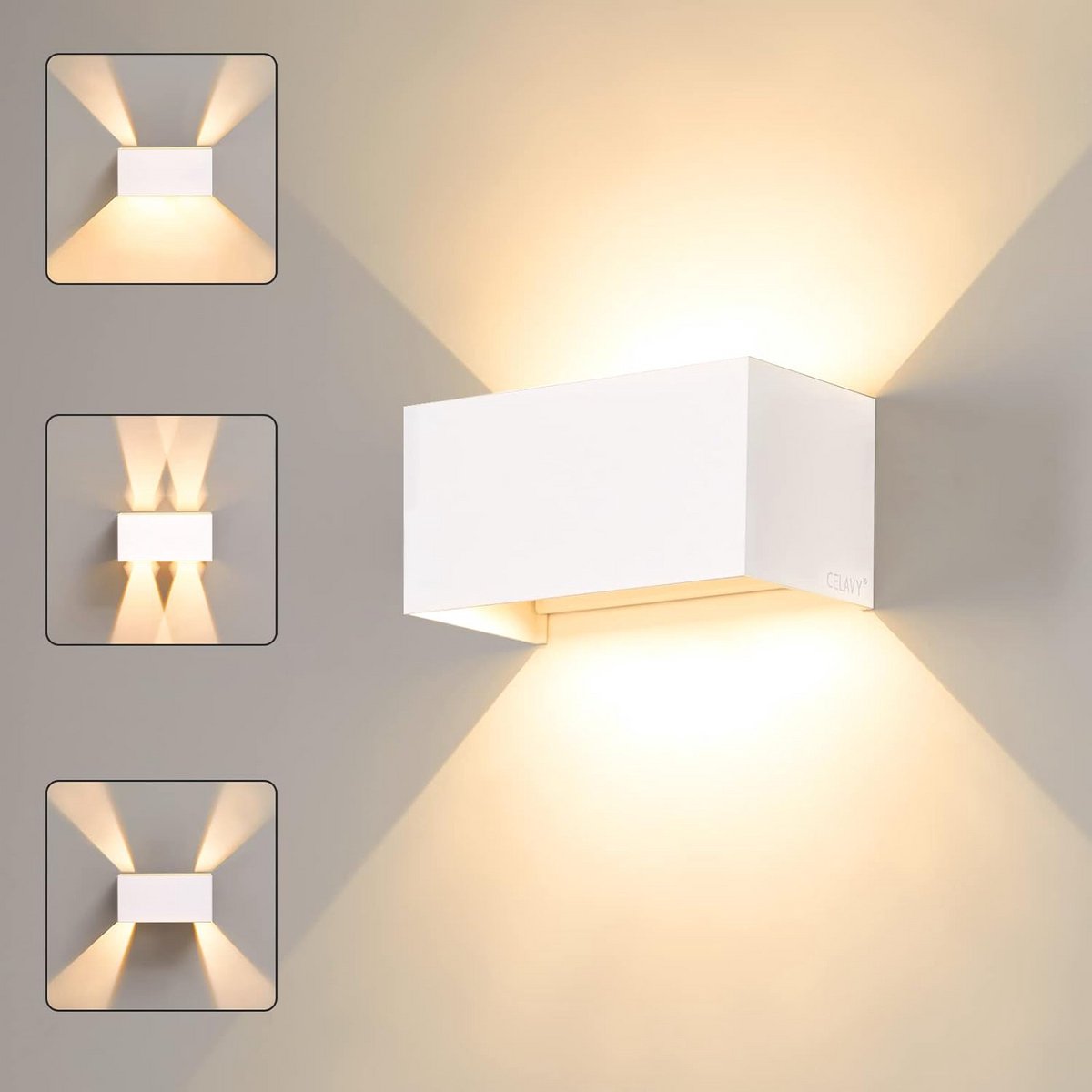 Moderne en Verstelbare LED Wandlamp voor Binnen en Buiten - IP65 Waterdicht Aluminium Wit