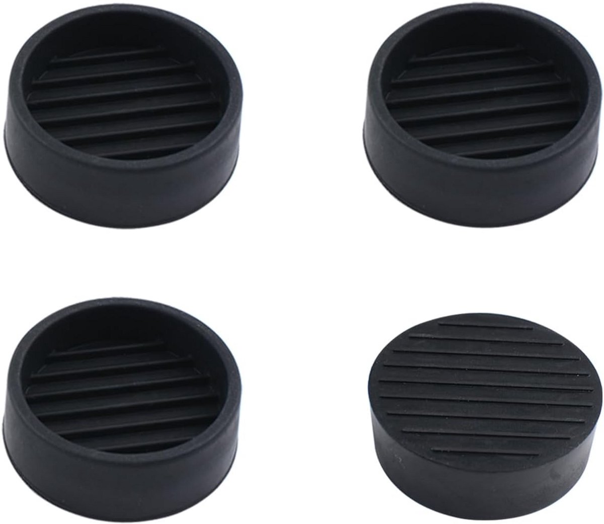 Set van 4 Ronde Zwarte Rubberen Meubelbeschermers voor Wielen en Stoelen