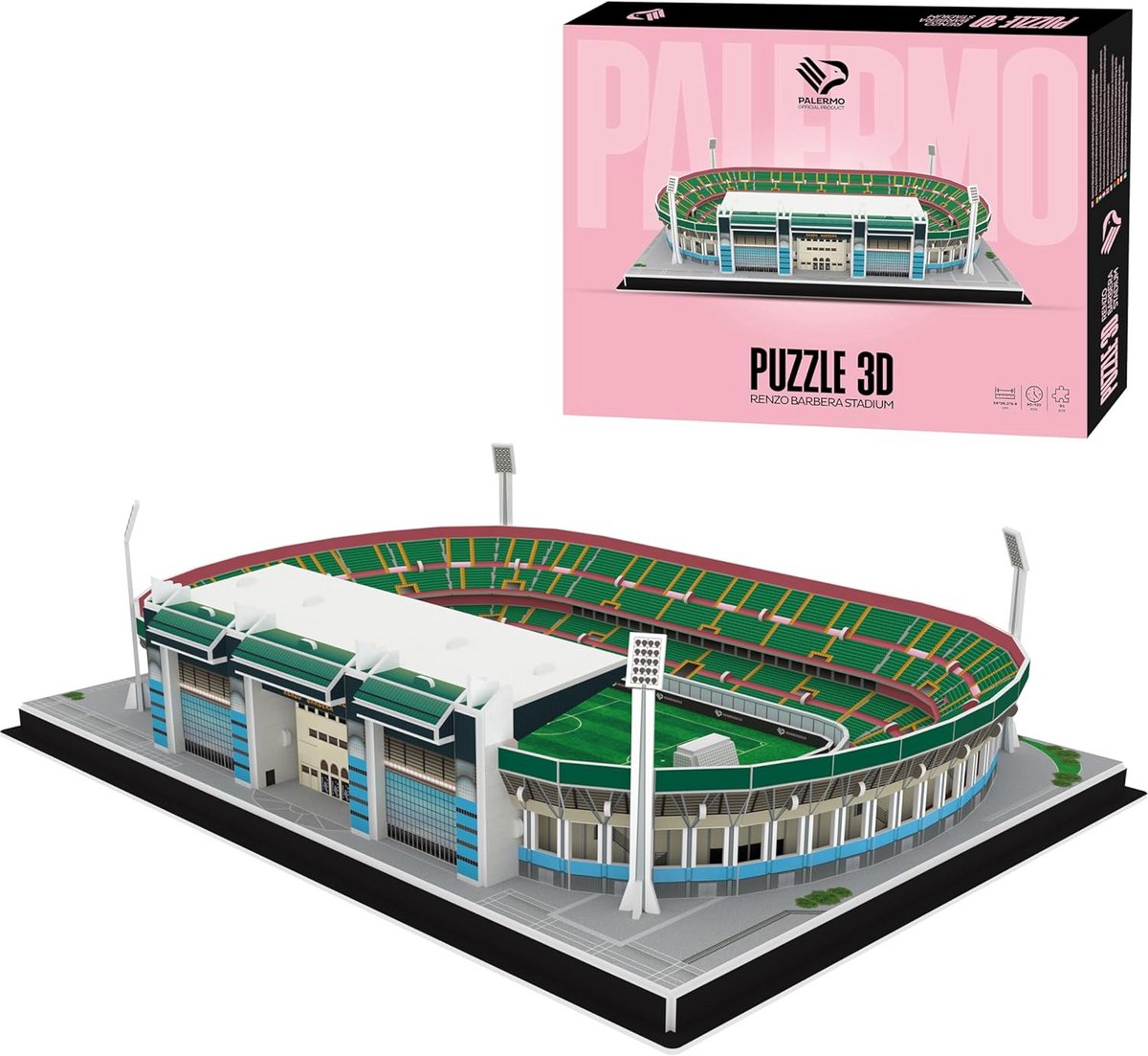 3D Puzzel Voetbalstadion Palermo Modelbouwset - Gedetailleerd 92 Delen Cadeau voor Voetbalfans