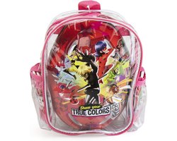 Miraculous – Kinderbeschermingsset – Helm (kindermaat) + kniebeschermers + elleboogbeschermers + PVC-ruzgak – Ladybug – Cat Noir – Vanaf 3 jaar ---