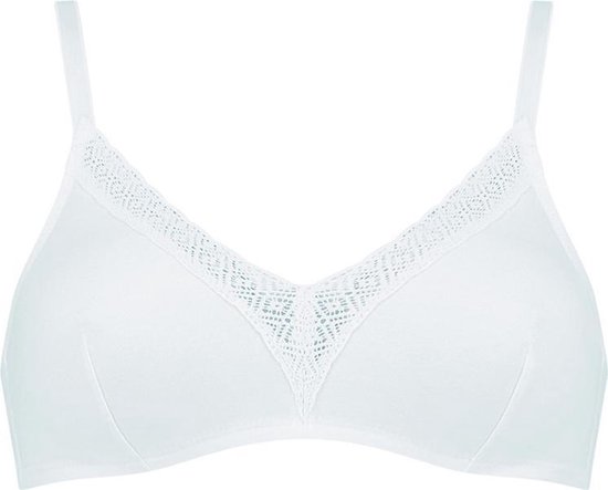 Sloggi Evernew Lace N BH Zonder Beugel - Dames - Cupmaat 70C - Wit