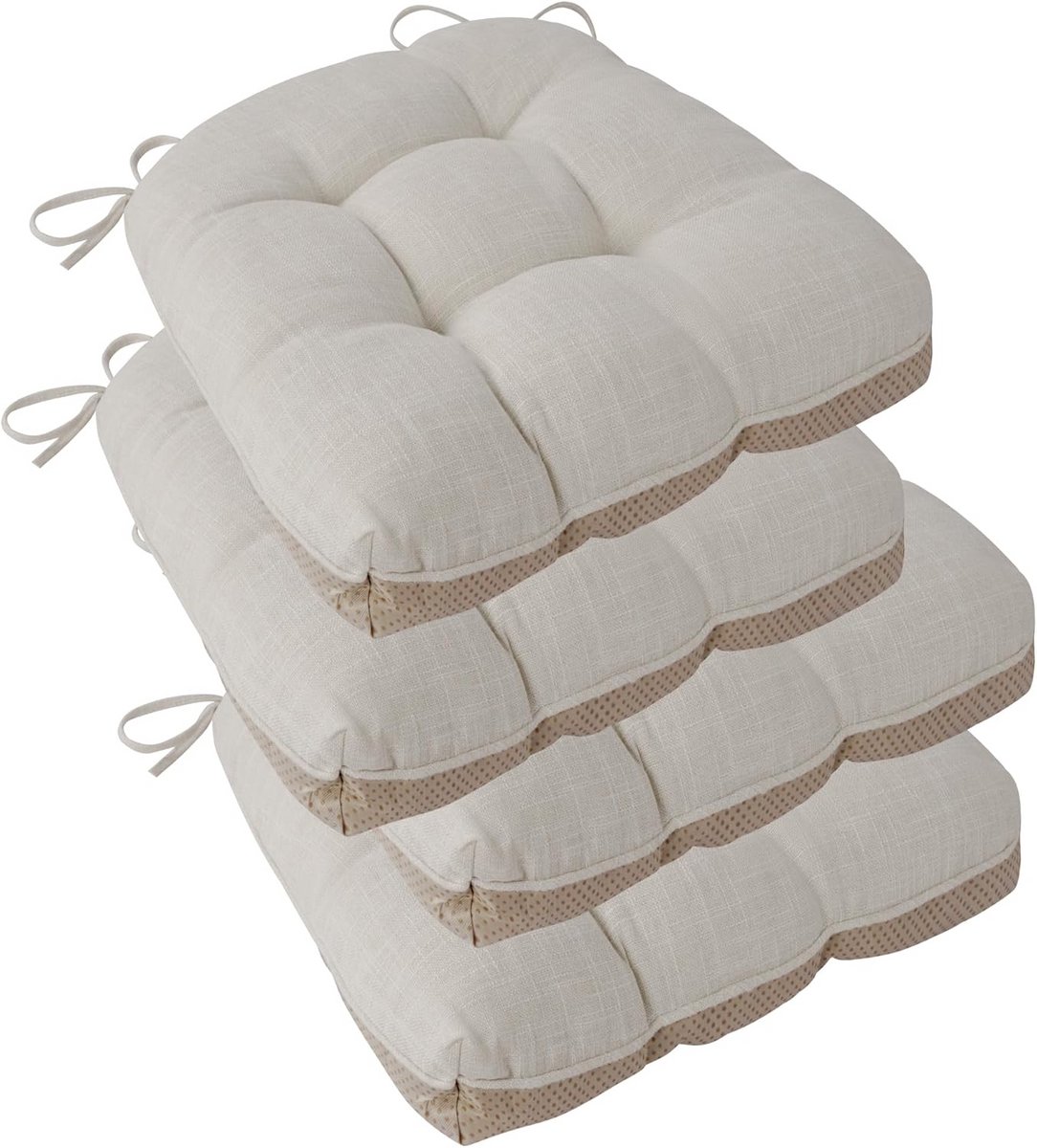 Set van 4 Comfortabele Stoelkussens 45x45 cm voor Eetkamerstoel of Bureaustoel - Dik en Antislip