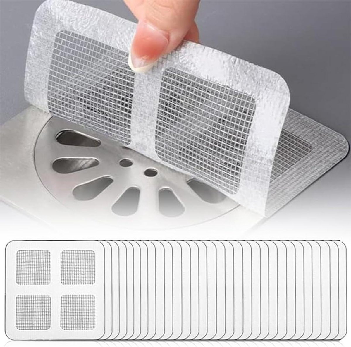 Haarafvoer Stickers voor Douche en Wastafel - Haarvanger en Afvoerfilter - 30 Stuks