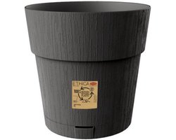 Stijlvolle Grijze Bloempot met Waterreservoir, 15 cm Doorsnede