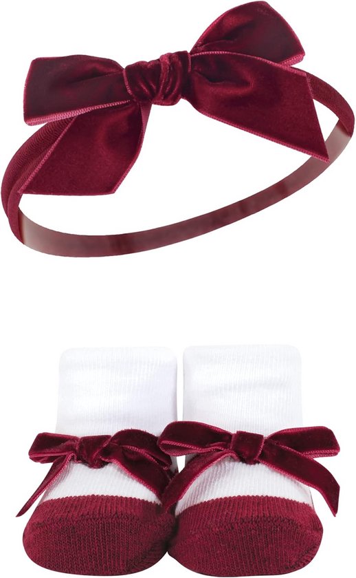 Babymeisje Hoofdband en Sokkenset Cadeauset, Bordeaux Ruitpatroon van Carter's — afbeelding 4