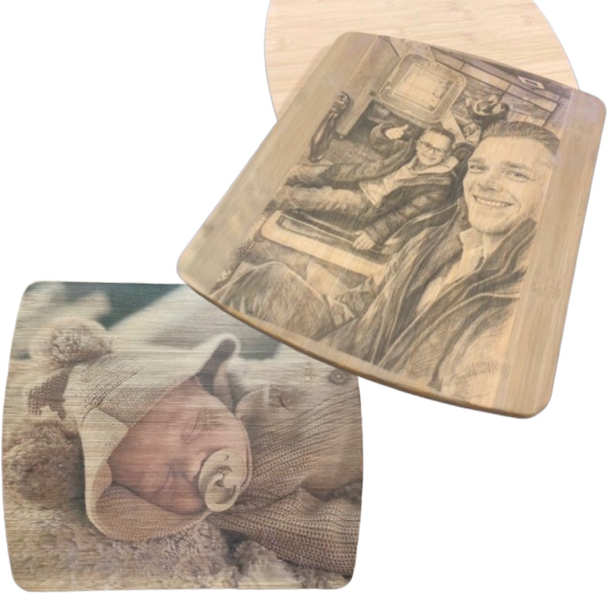 Gepersonaliseerde Bamboe Snijplank 30x35 cm – Met Eigen Foto & Tekst – Sublimatie – Duurzaam & Stijlvol – Livingstickers