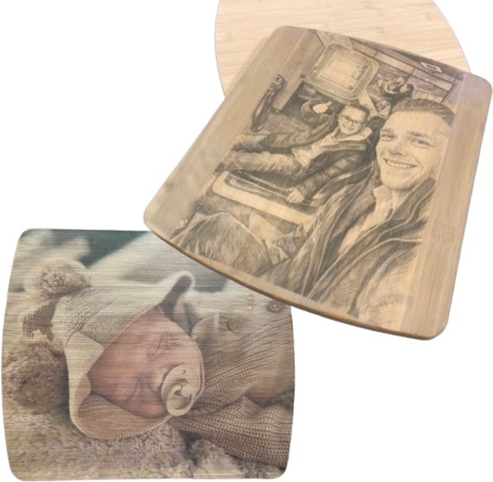 Planche à Découper en Bambou Personnalisée 30x35 cm – Avec Ta Propre Photo & Texte – Sublimation – Durable & Élégante – Livingstickers