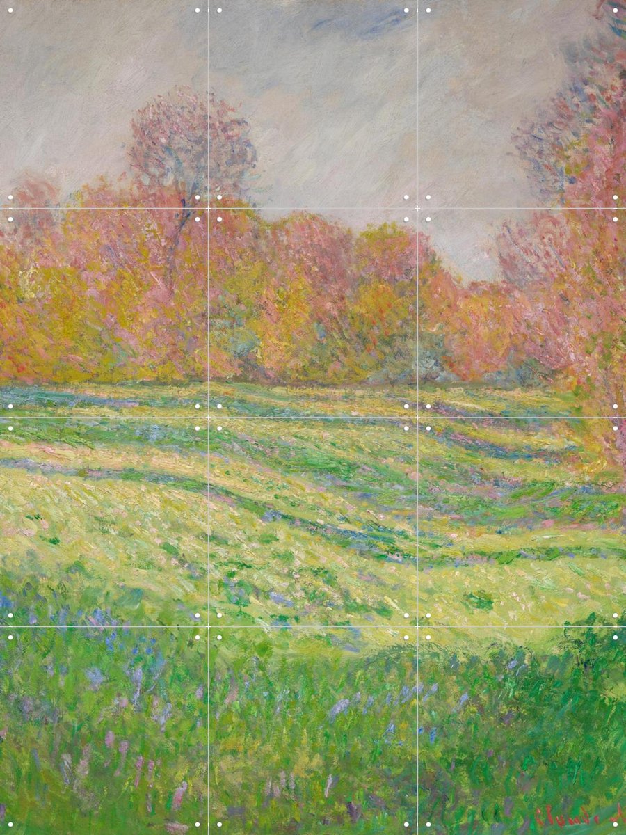 IXXI Meadow at Giverny, Claude Monet & Museum of Fine Arts Boston - 60 x 80 cm - Gratis ophangtool - Grote wanddecoratie en posters - Schilderijen