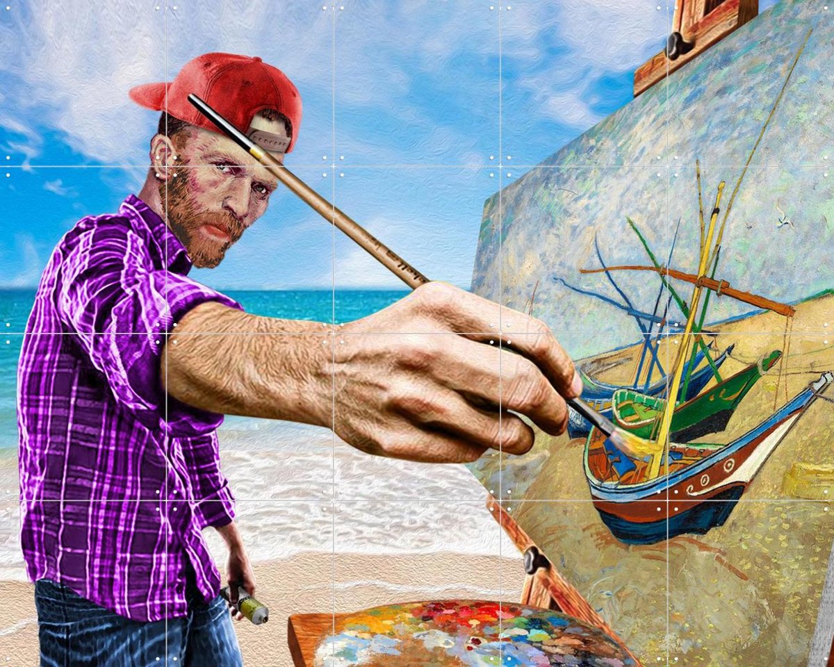 IXXI Vincent at Work, Alejandro B. Canoy & Van Gogh 21st Century - 100 x 80 cm - Gratis ophangtool - Grote wanddecoratie en posters -