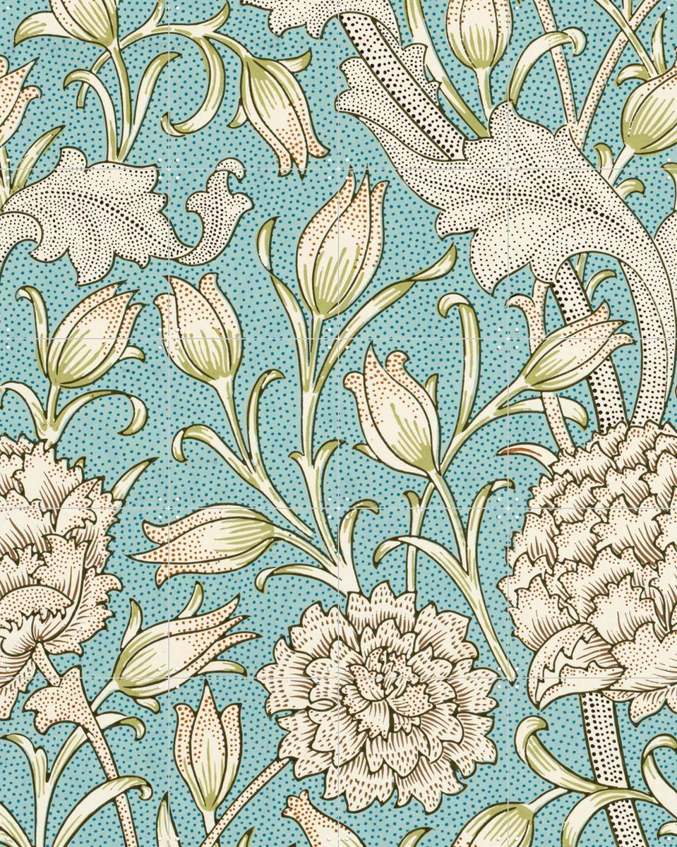 IXXI Wild Tulip, William Morris & Victoria and Albert Museum - 80 x 100 cm - Gratis ophangtool - Grote wanddecoratie en posters - Ornamenteel Ontwerp