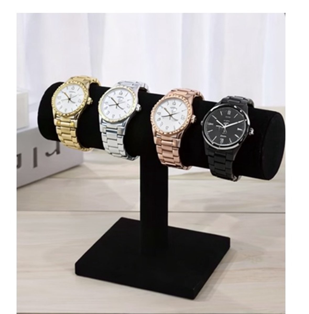 Horloge houder - ook geschikt voor armbanden - standaard - display sieraden - zwart - één rol - één laag - armband houder organiser - horloge houder organiser
