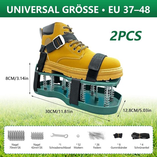 Nagelschoenen Gazon - Tuinschoenen Ventilator - Gazon Beluchten - Voorgemonteerd Klittenband - 34x16x9 cm van Merkloos	 — afbeelding 3