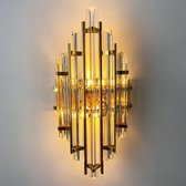 Bamyum Champion Applique d'Intérieur en Métal (Couleur Or) et Glas en 25 x 45 cm Lampe Salon Décoration Vintage pour Toutes les Chambres Applique Intérieur Décoration murale Moderne