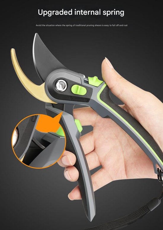 Heavy-Duty Tuinsnoeischaren - Roestbestendig - Beste Bypass Snoeischaar - Professionele Tuinscharen - PVC-buis Snijden van Green Phantom. — afbeelding 4