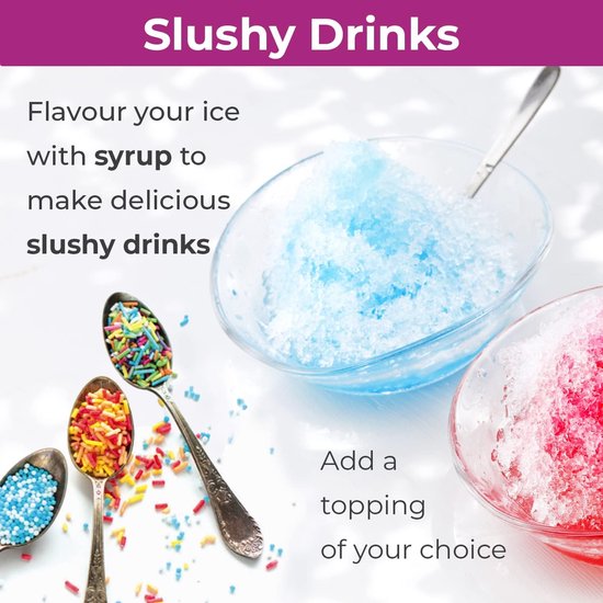 Elektrische IJs Crusher voor Snow Cones en Slushies - Ijsmachine met 4 Kopjes & 4 Rietjes — afbeelding 3